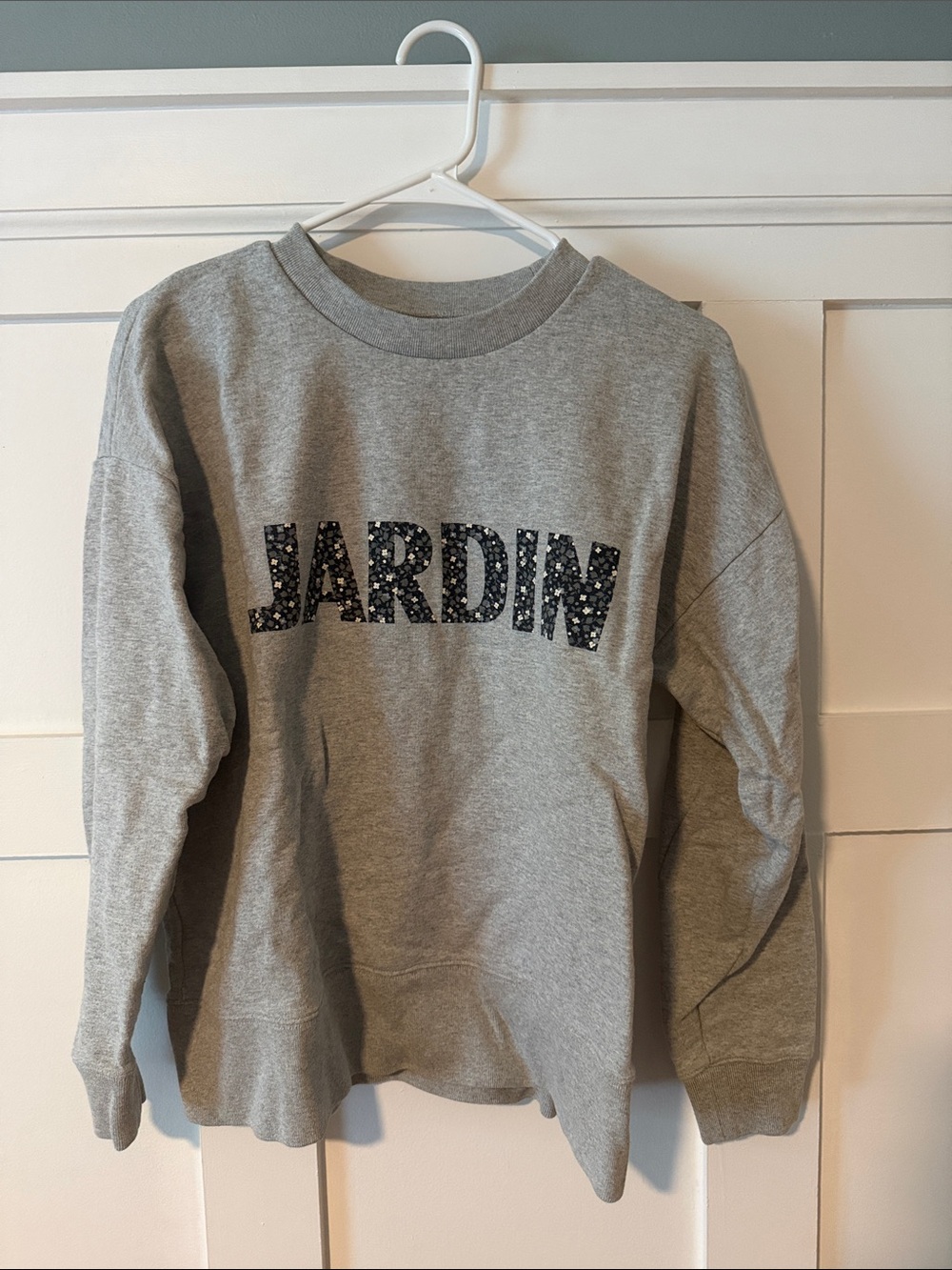 Madewell Gray Jardin Crewneck Sweatshirt size M